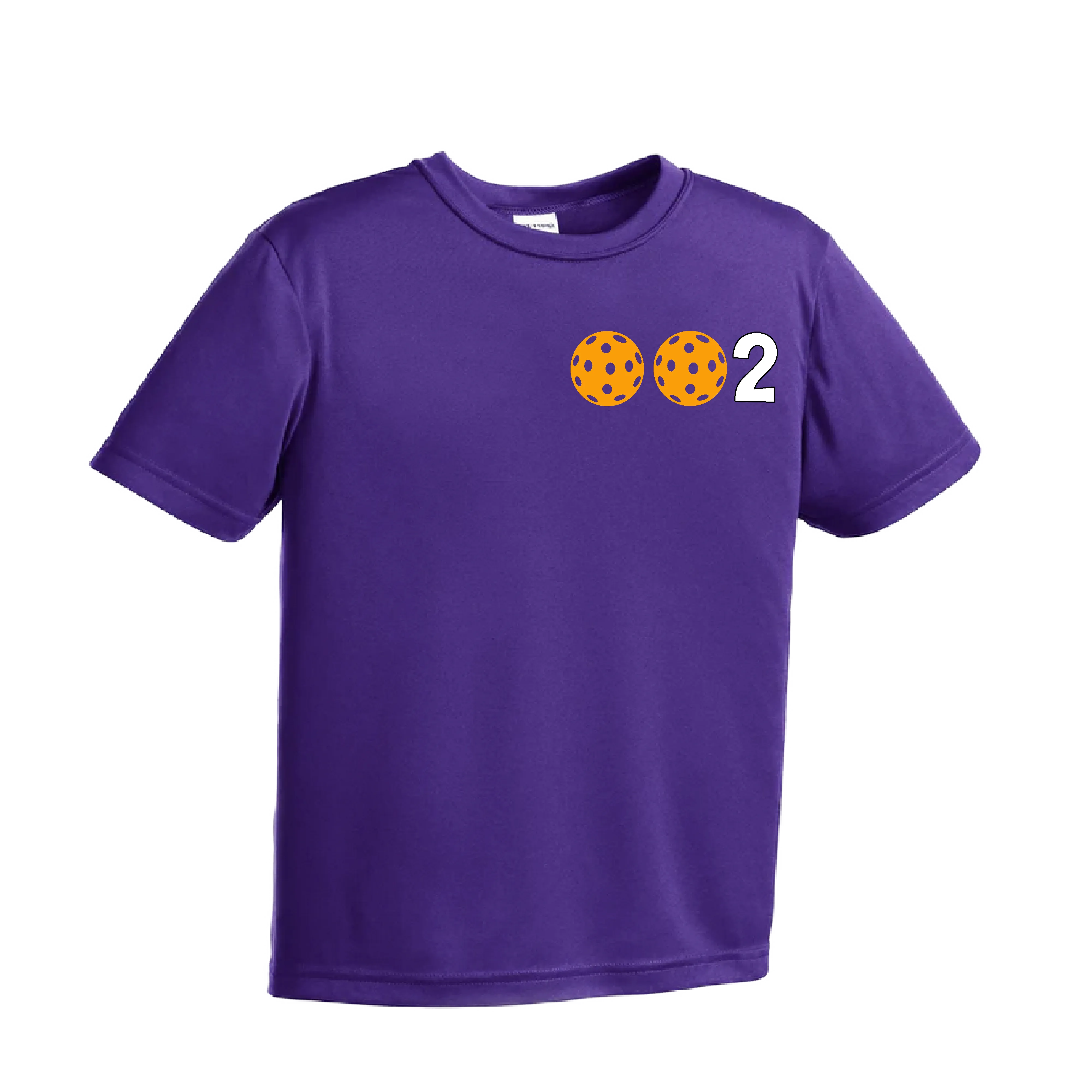002 Pickleball (Ball Colors Cyan Red Orange) | Youth Short Sleeve Pickleball Shirts | 100% Polyester