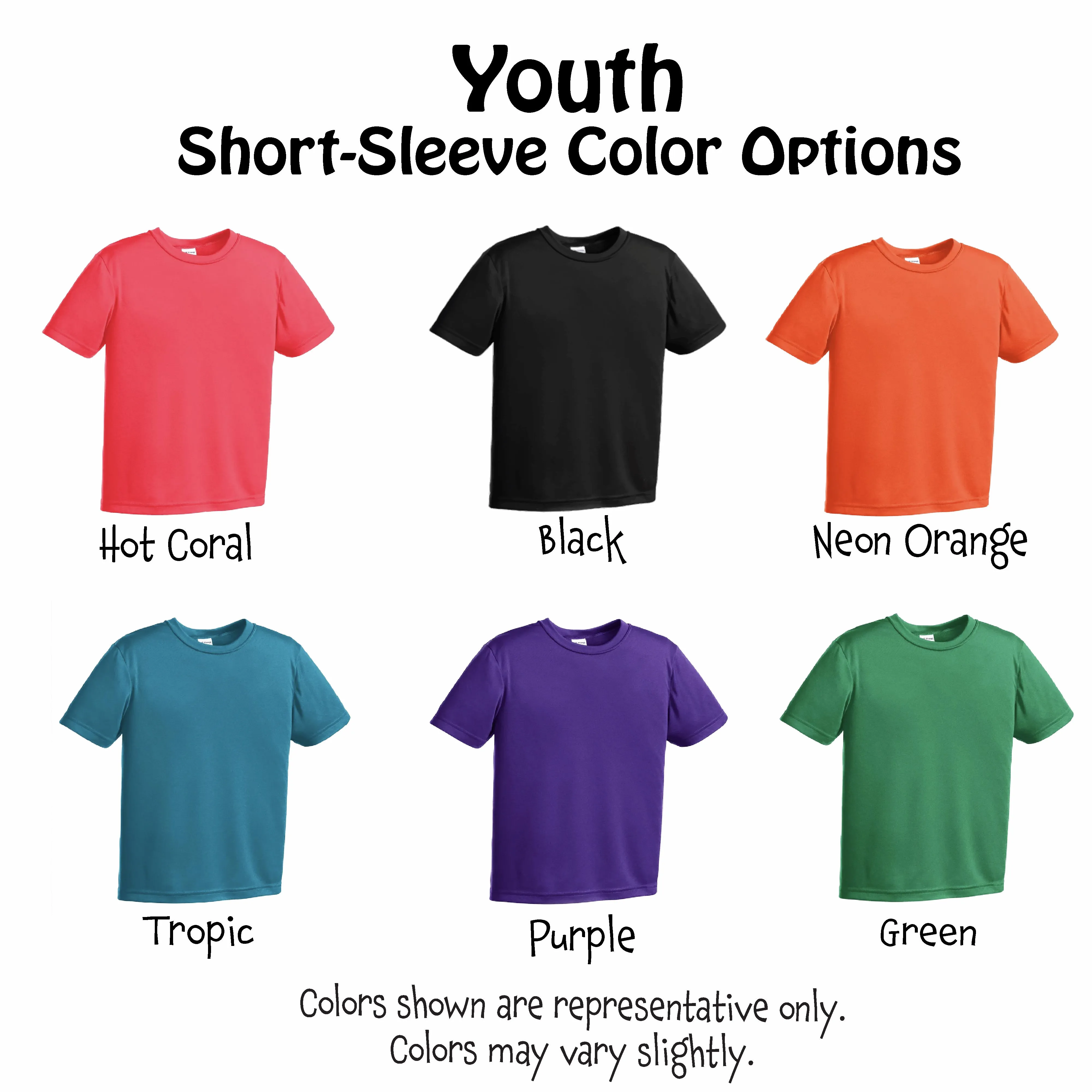 002 Pickleball (Ball Colors Cyan Red Orange) | Youth Short Sleeve Pickleball Shirts | 100% Polyester