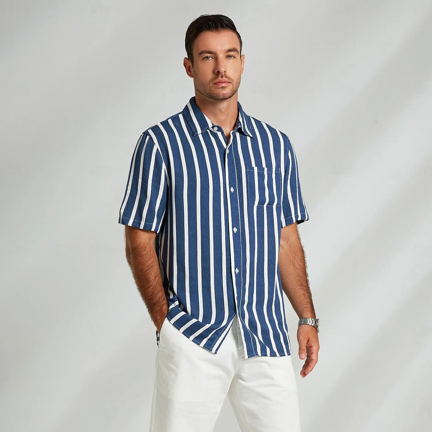 100% Cotton Turndown Collar Casual Shirt