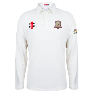 3 Cricket  Junior's Ivory Matrix V2 L/S Shirt