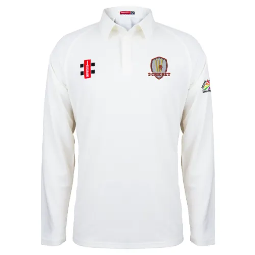 3 Cricket  Junior's Ivory Matrix V2 L/S Shirt