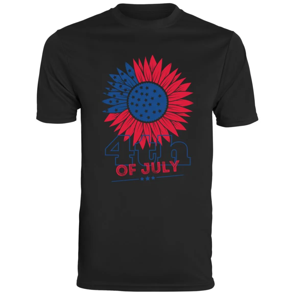4th of July Sunflower -- CLOSEOUT -- Youth Moisture-Wicking Tee