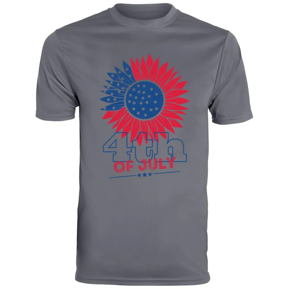 4th of July Sunflower -- CLOSEOUT -- Youth Moisture-Wicking Tee