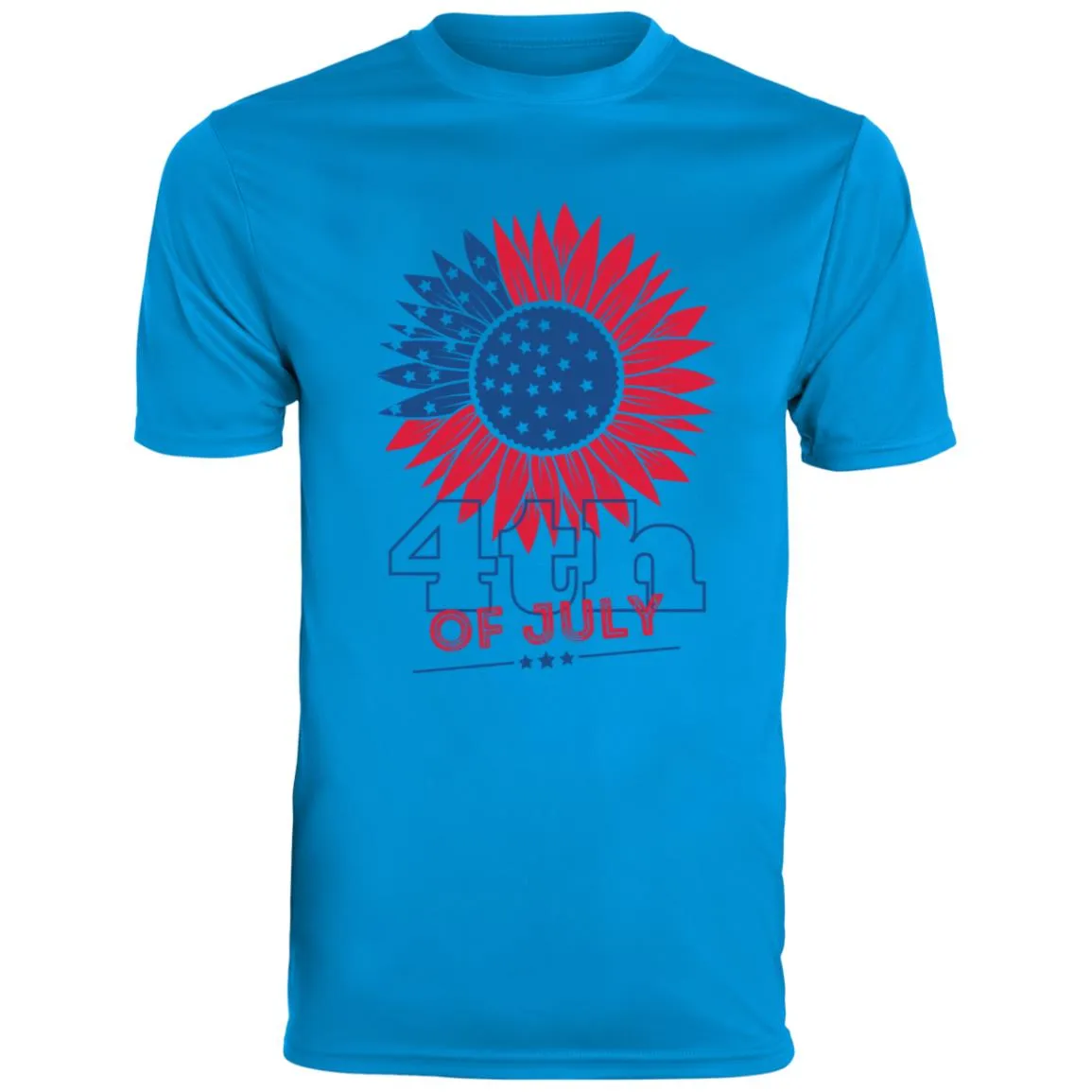 4th of July Sunflower -- CLOSEOUT -- Youth Moisture-Wicking Tee