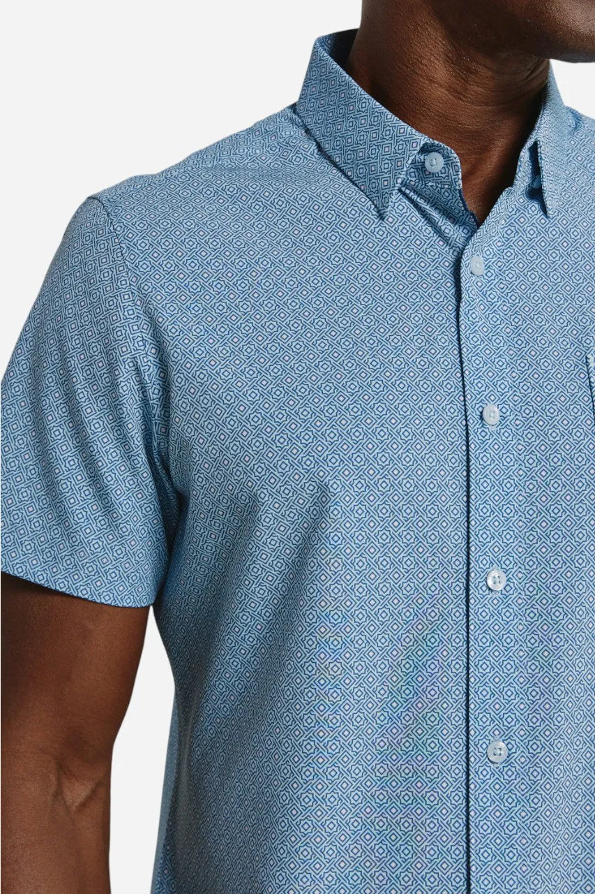 7 Diamonds Lexter Short Sleeve Shirt in Seafoam