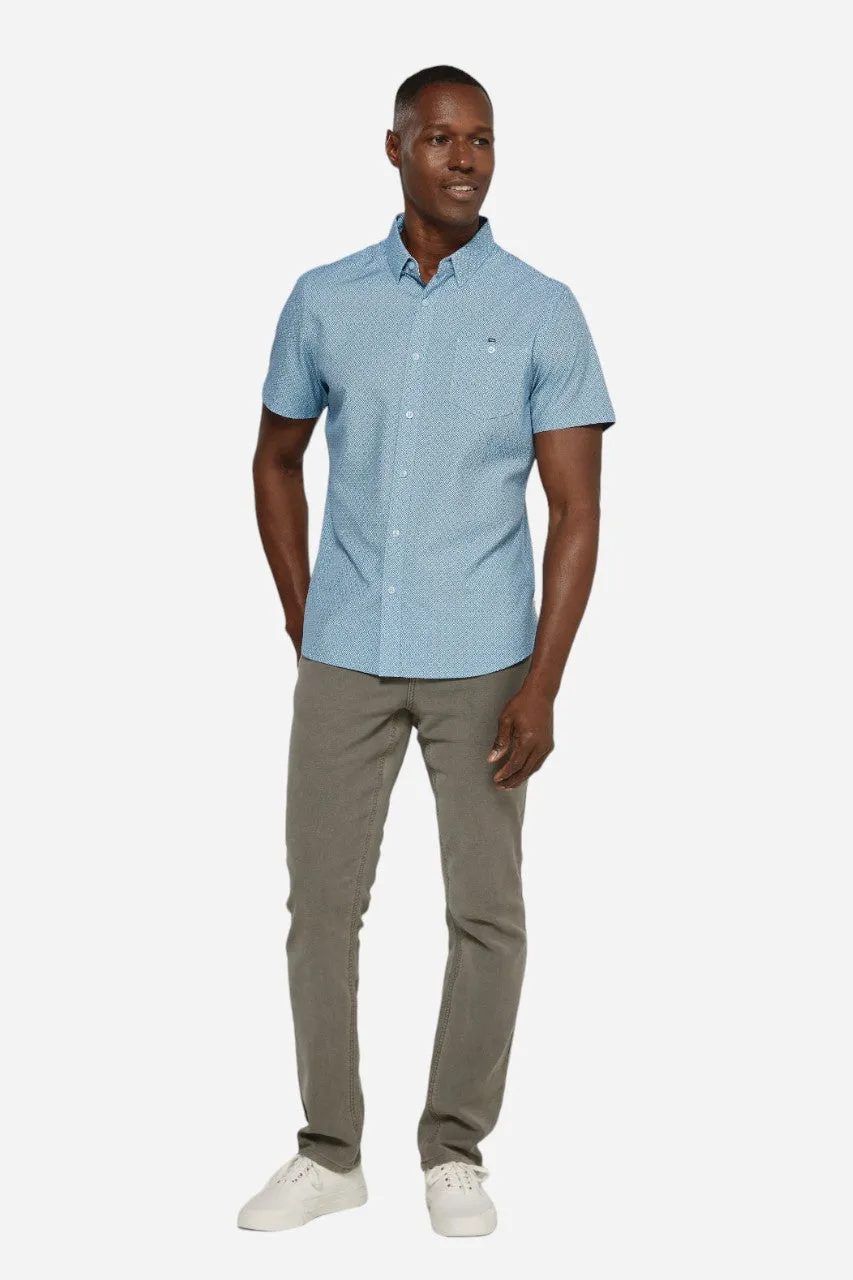 7 Diamonds Lexter Short Sleeve Shirt in Seafoam