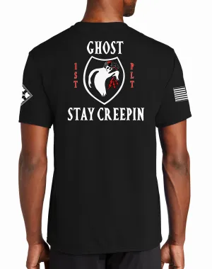 A Co Ghost Unisex Performance Short Sleeve PT Shirt (Feels like Cotton). This shirt IS approved for PT.
