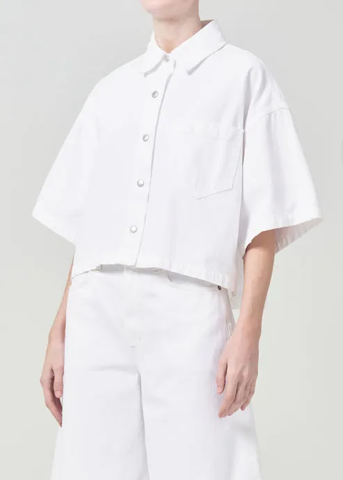 Agolde Rona Box Shirt in Milkshake