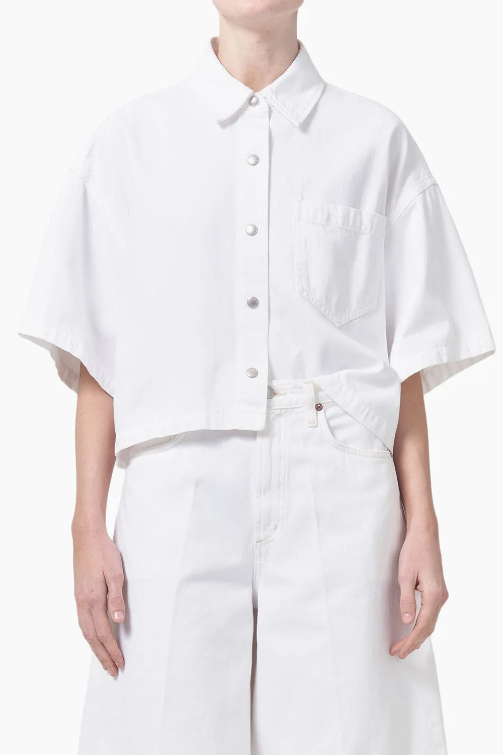 Agolde Rona Box Shirt in Milkshake