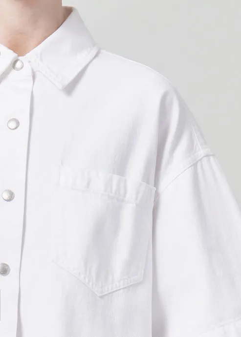 Agolde Rona Box Shirt in Milkshake