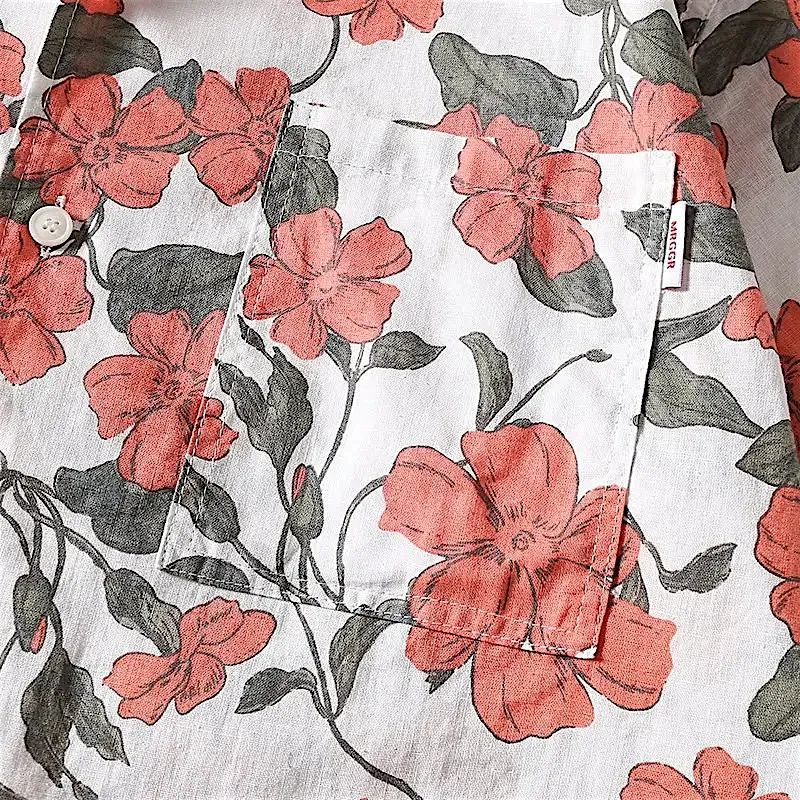 Aloha boxy printed linen shirt