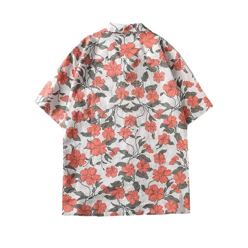 Aloha boxy printed linen shirt