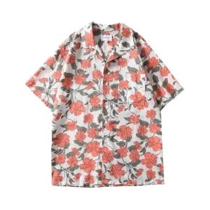 Aloha boxy printed linen shirt