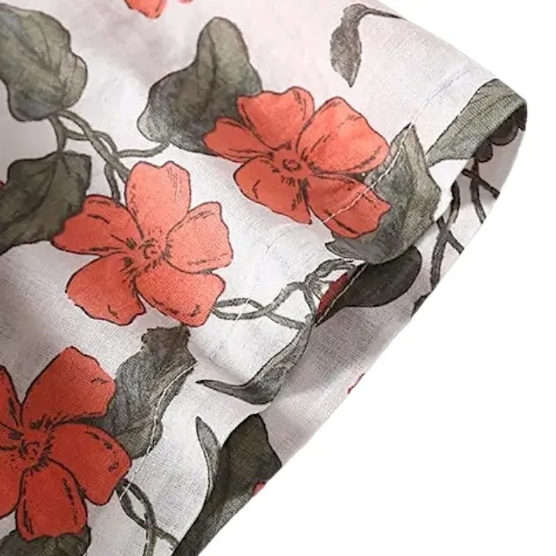 Aloha boxy printed linen shirt