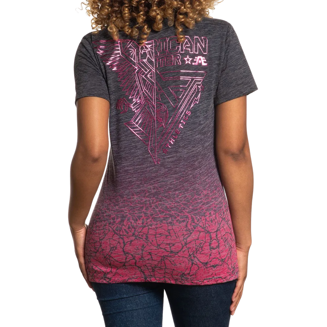American Fighter Women's Hayward Neck Short Sleeve Tee Shirt
