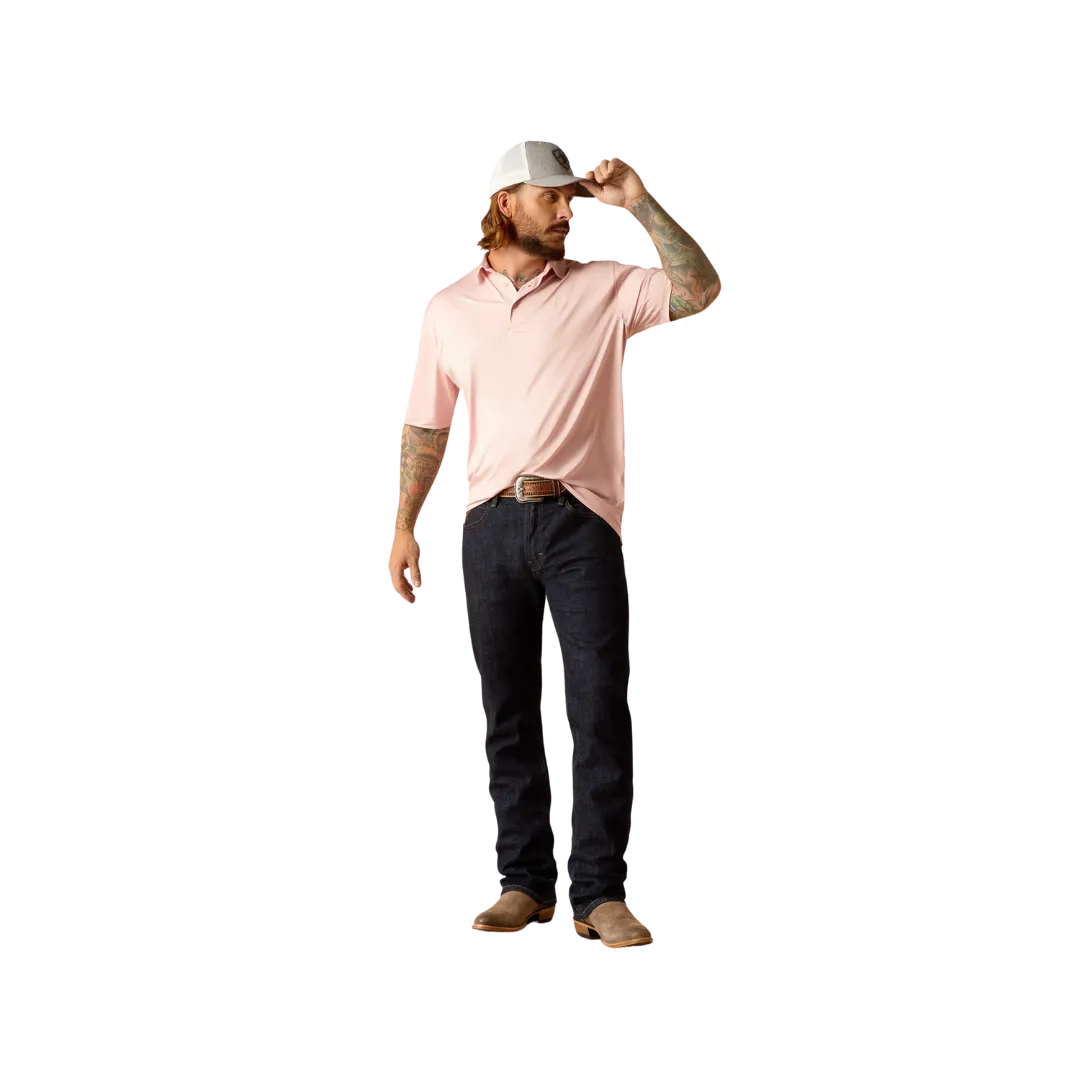 Ariat Men's Charger 2.0 Pink Daisy Polo Shirt