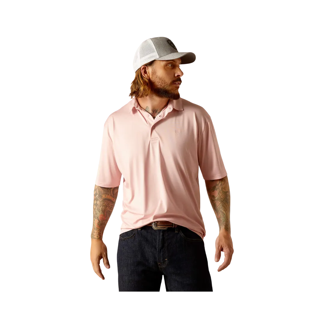 Ariat Men's Charger 2.0 Pink Daisy Polo Shirt