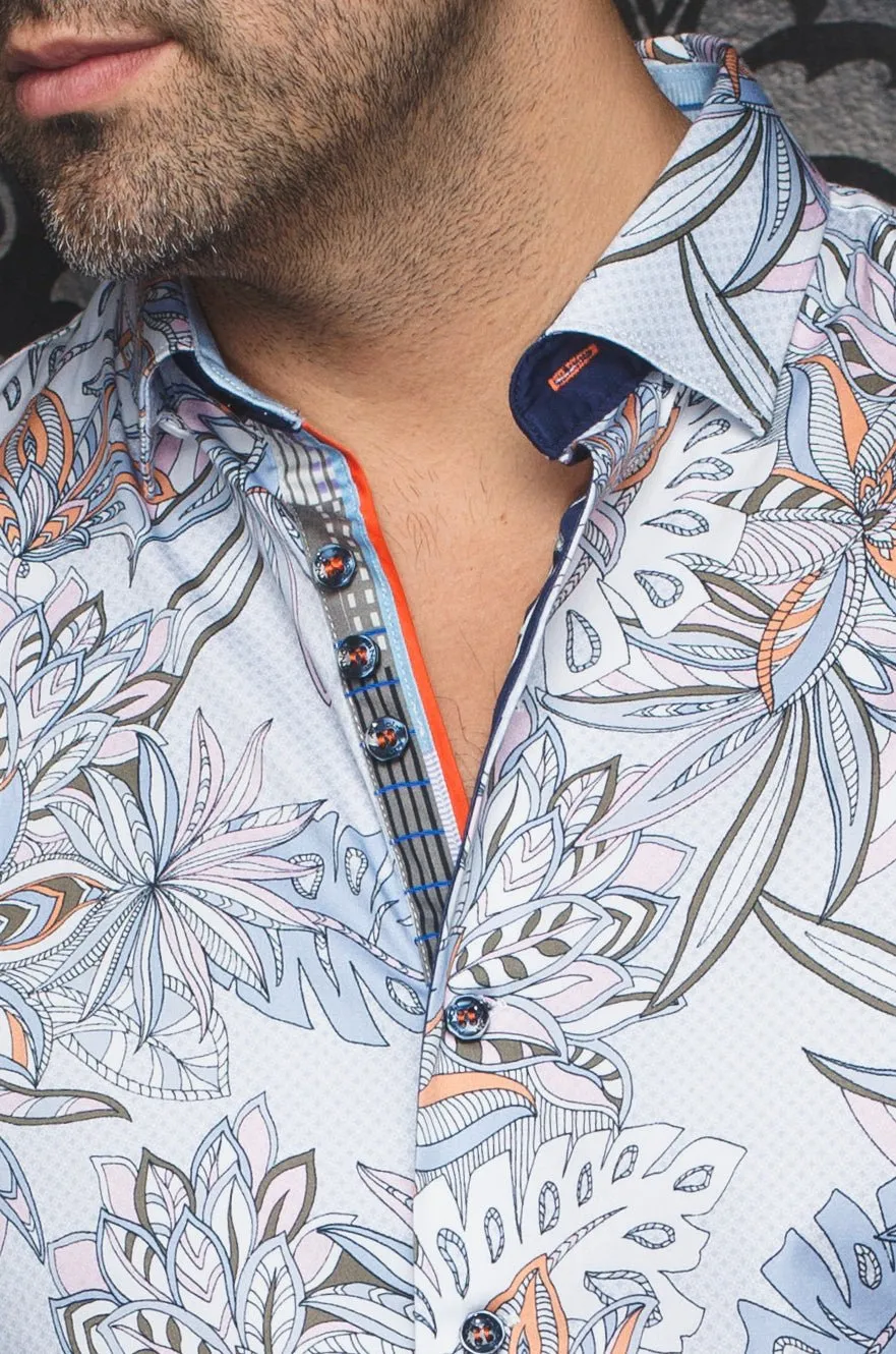 Au Noir Stretch Short Sleeve Shirt | Corrado Light Blue