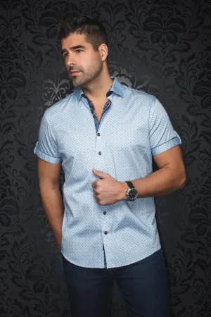 Au Noir Stretch Short Sleeve Shirt | Faro Light Blue