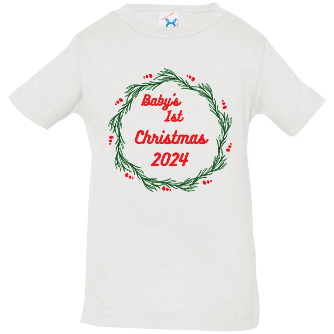 Baby's 1st Christmas wreath 2024 --  Infant Jersey T-Shirt
