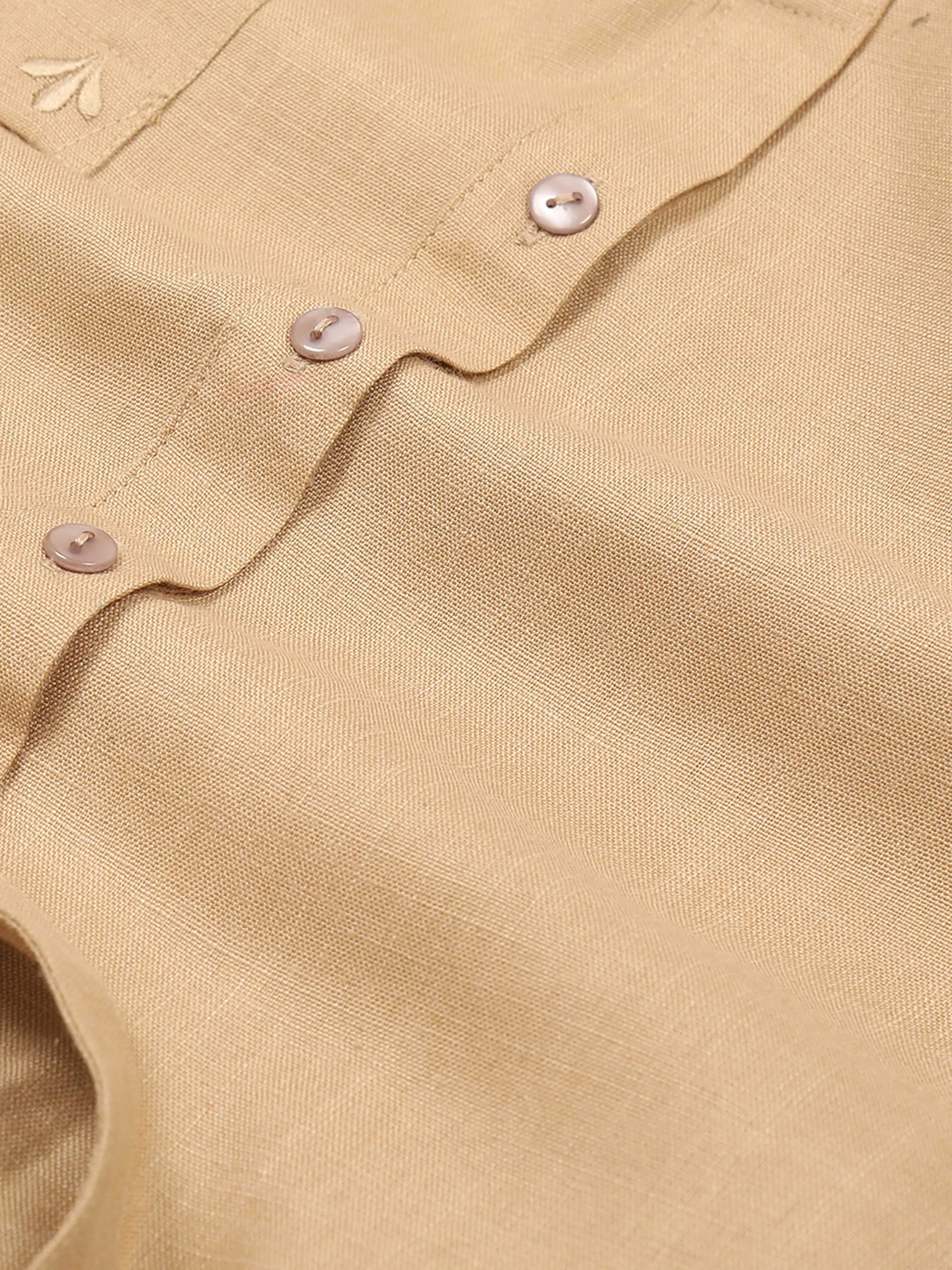 Beige Short Kurta Full Sleeve
