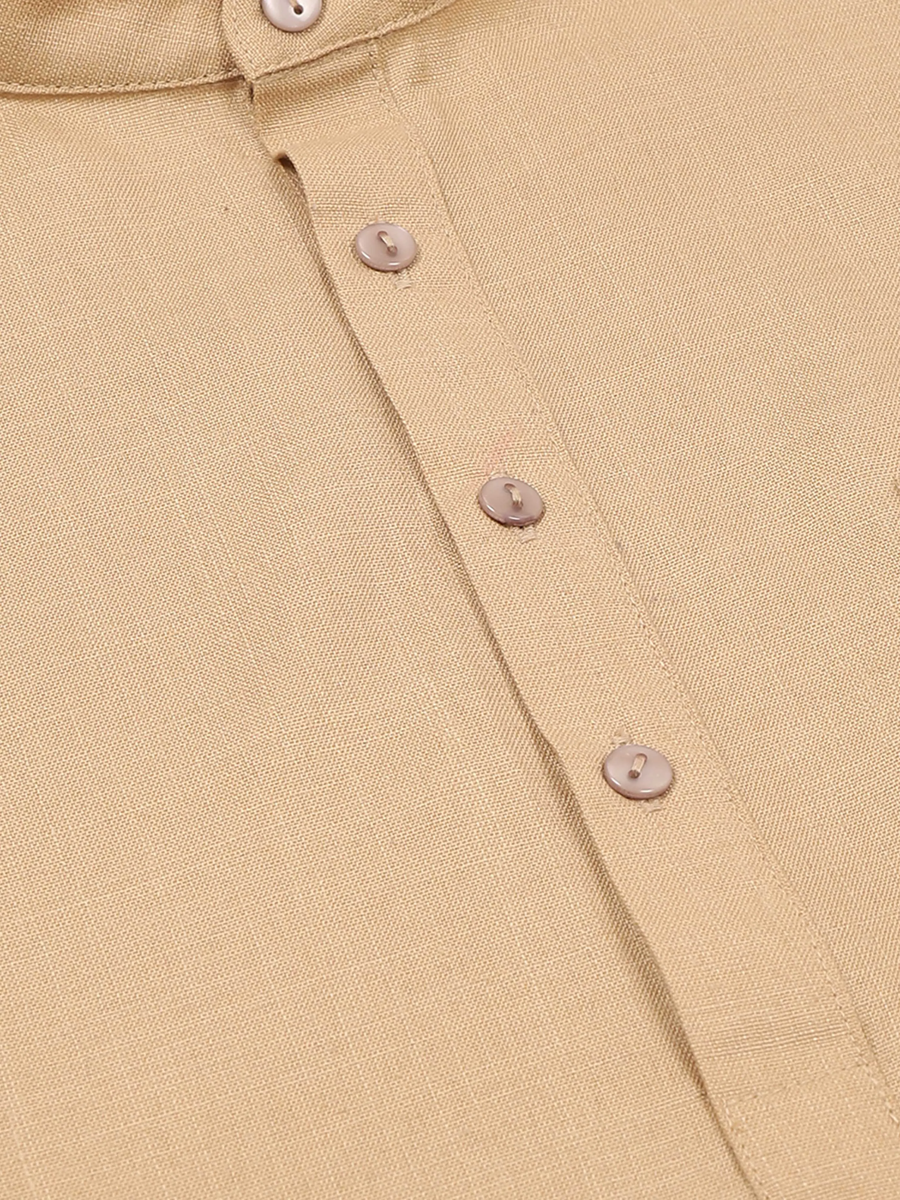 Beige Short Kurta Full Sleeve