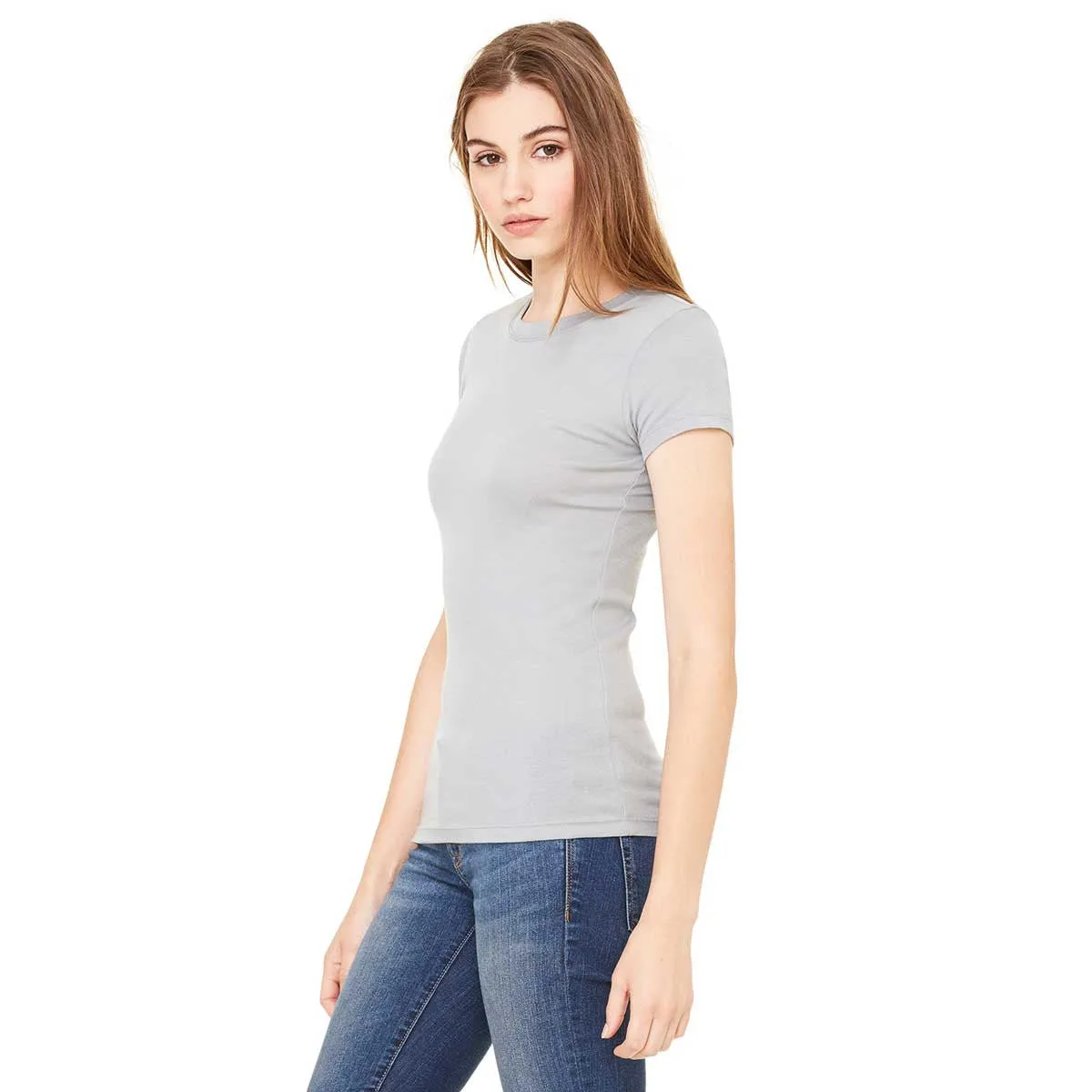Bella   Canvas Women's Granite Sheer Mini Rib Short-Sleeve T-Shirt