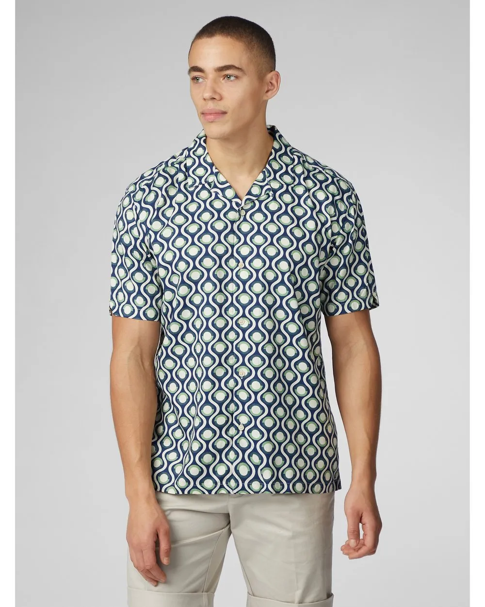 Ben Sherman Retro Geo Print S/S Shirt 658 461