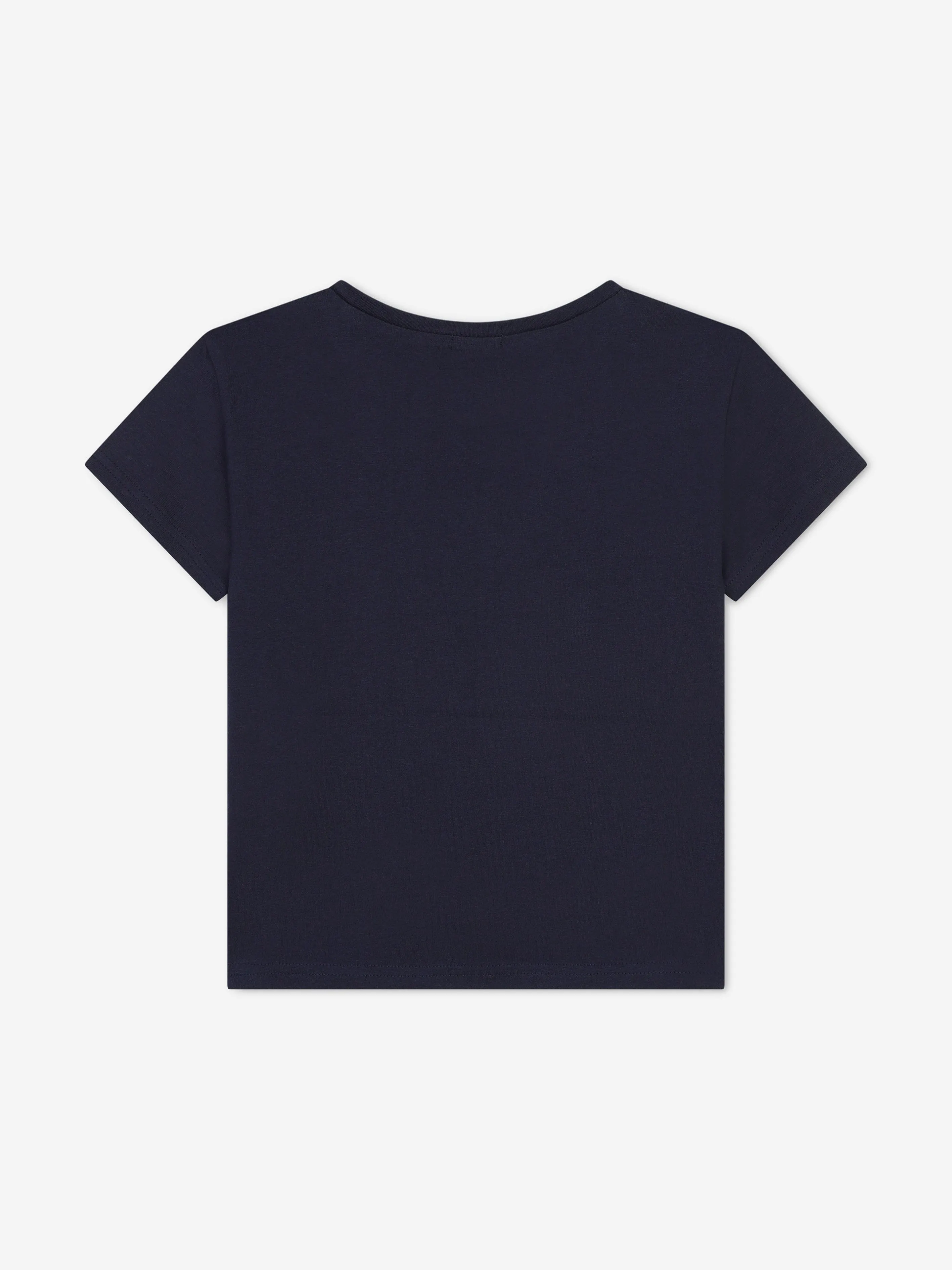Billieblush Girls Sequin Heart T-Shirt in Navy