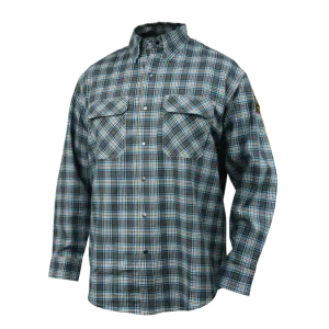 Black Stallion FR Cotton Work Shirt Gray Plaid - FS9-PGY