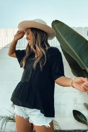 Bohemian Flowy Cropped Ruffled Top