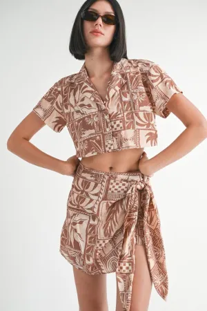 BUTTON UP CROPPED TOP