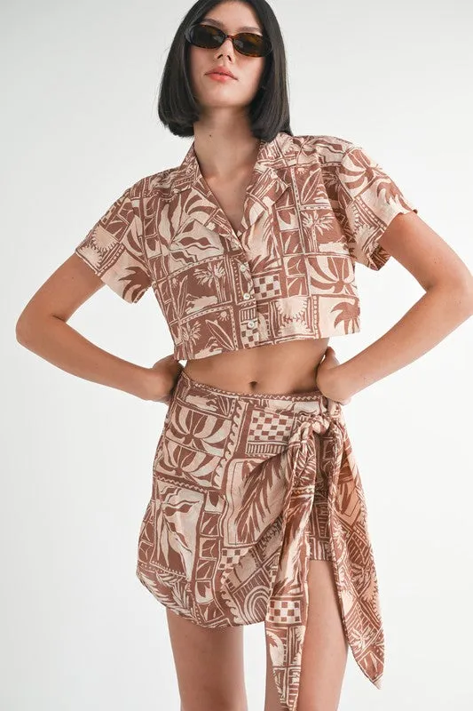 BUTTON UP CROPPED TOP