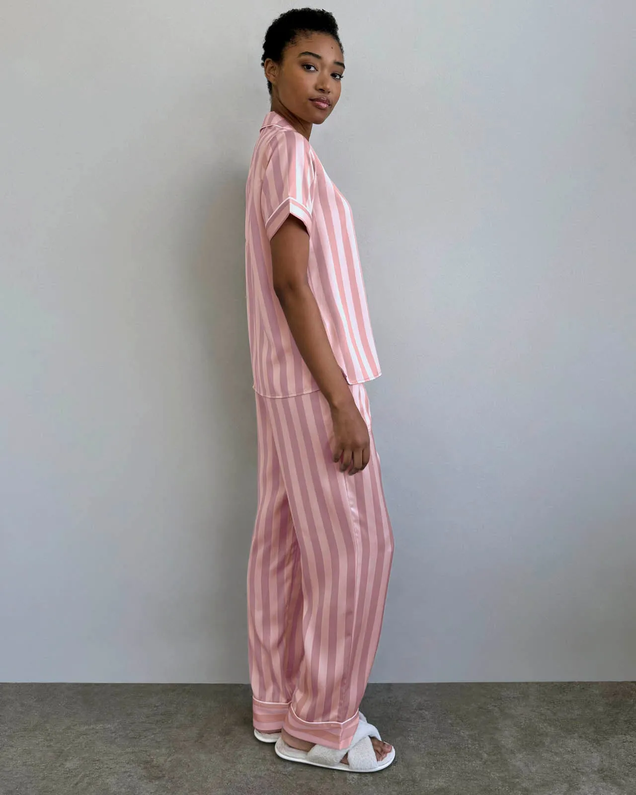 Cabana Stripe Satin Silk Sleep Set