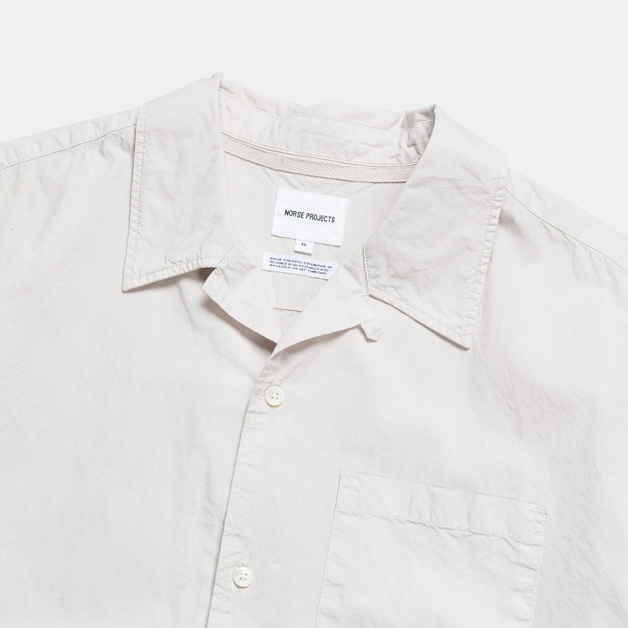 Carsten Cotton Tencel Shirt - Marble White