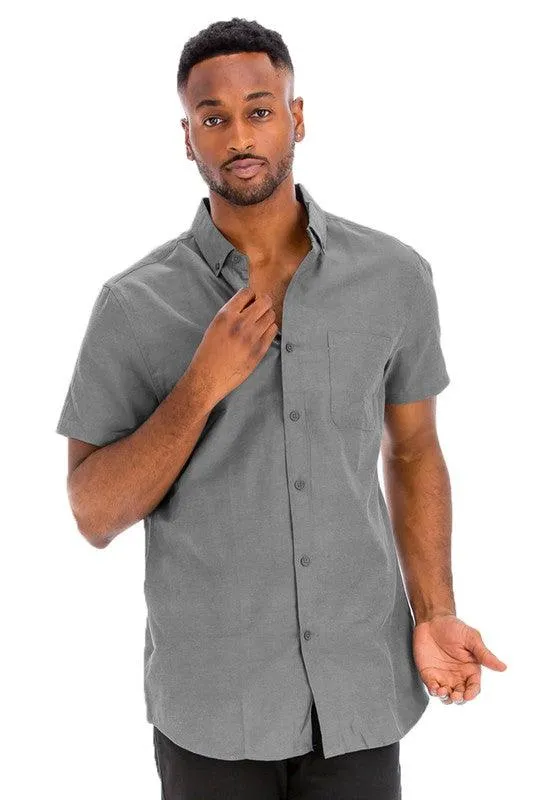 Casual Short Sleeve Solid Shirts For Men