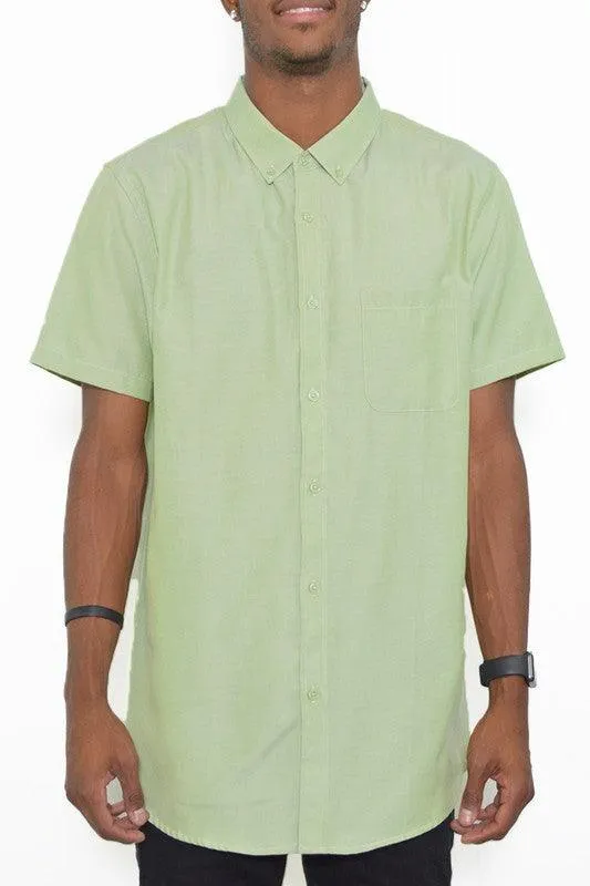 Casual Short Sleeve Solid Shirts For Men