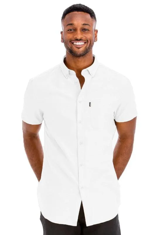 Casual Short Sleeve Solid Shirts For Men
