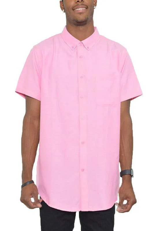 Casual Short Sleeve Solid Shirts For Men