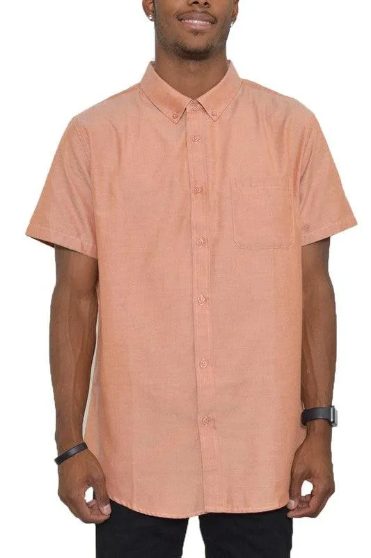 Casual Short Sleeve Solid Shirts For Men