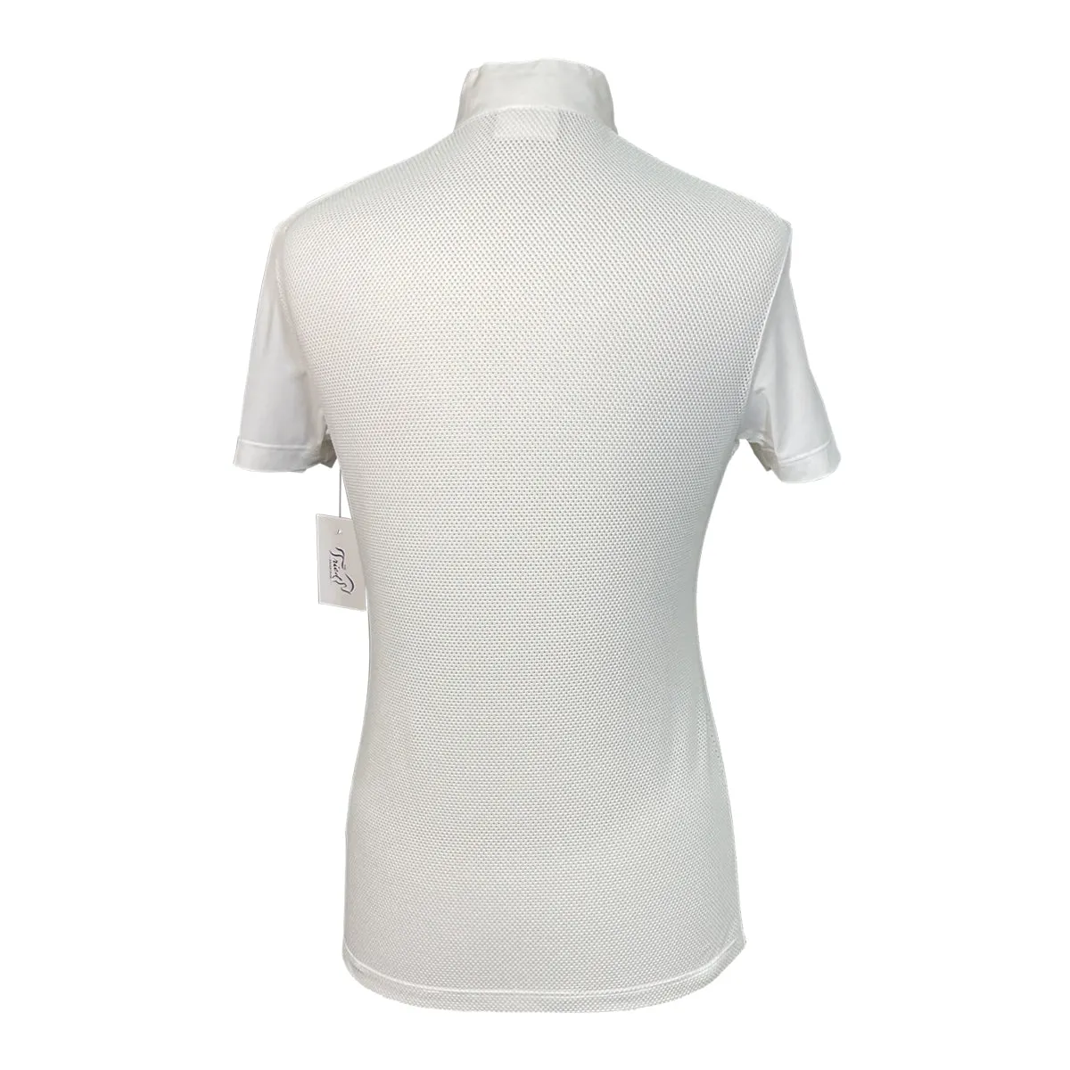 Cavalleria Toscana Knit Perforated Show Shirt in White - Women's Medium