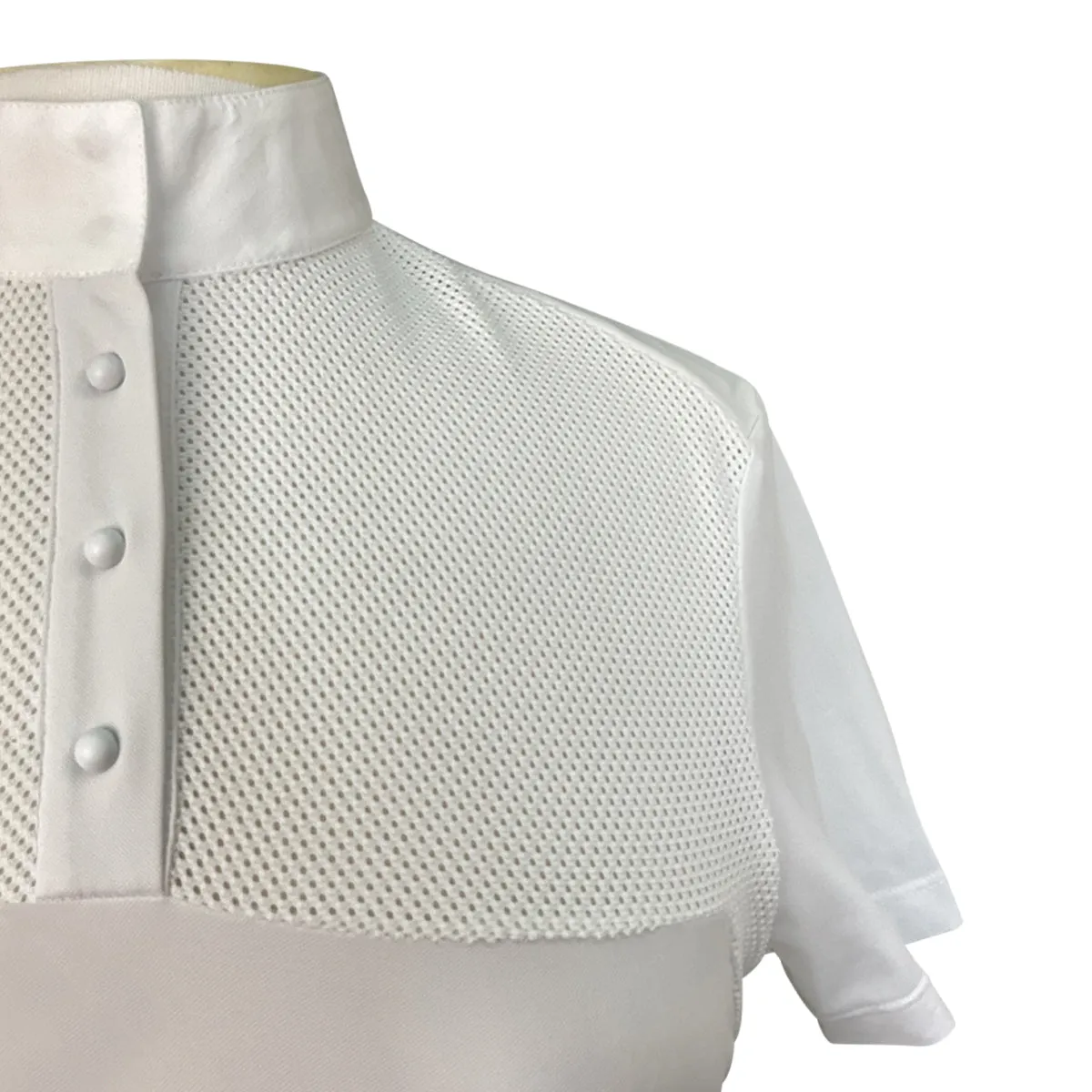 Cavalleria Toscana Knit Perforated Show Shirt in White - Women's Medium