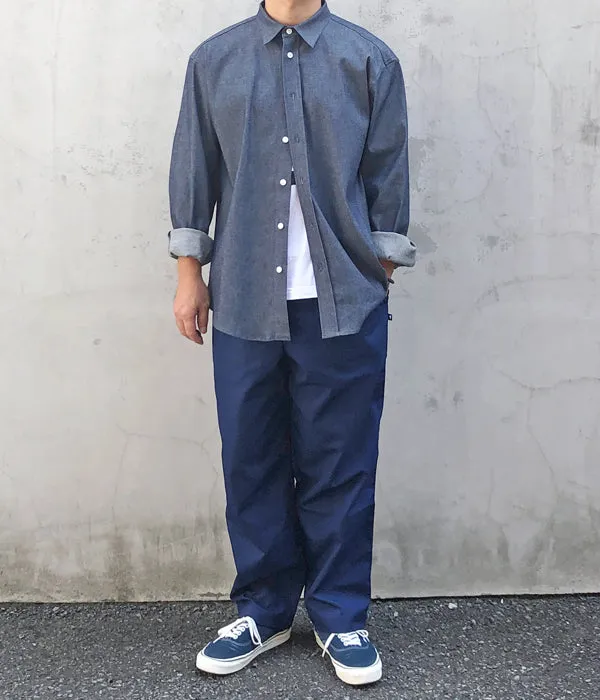 DESCENDANT/SHORE STRIPE BEACH TROUSERS (NAVY)