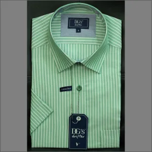 Dg's Green with White Stripe Short Sleeve Shirt 