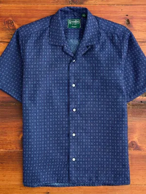 Dobby Camp Shirt in Indigo