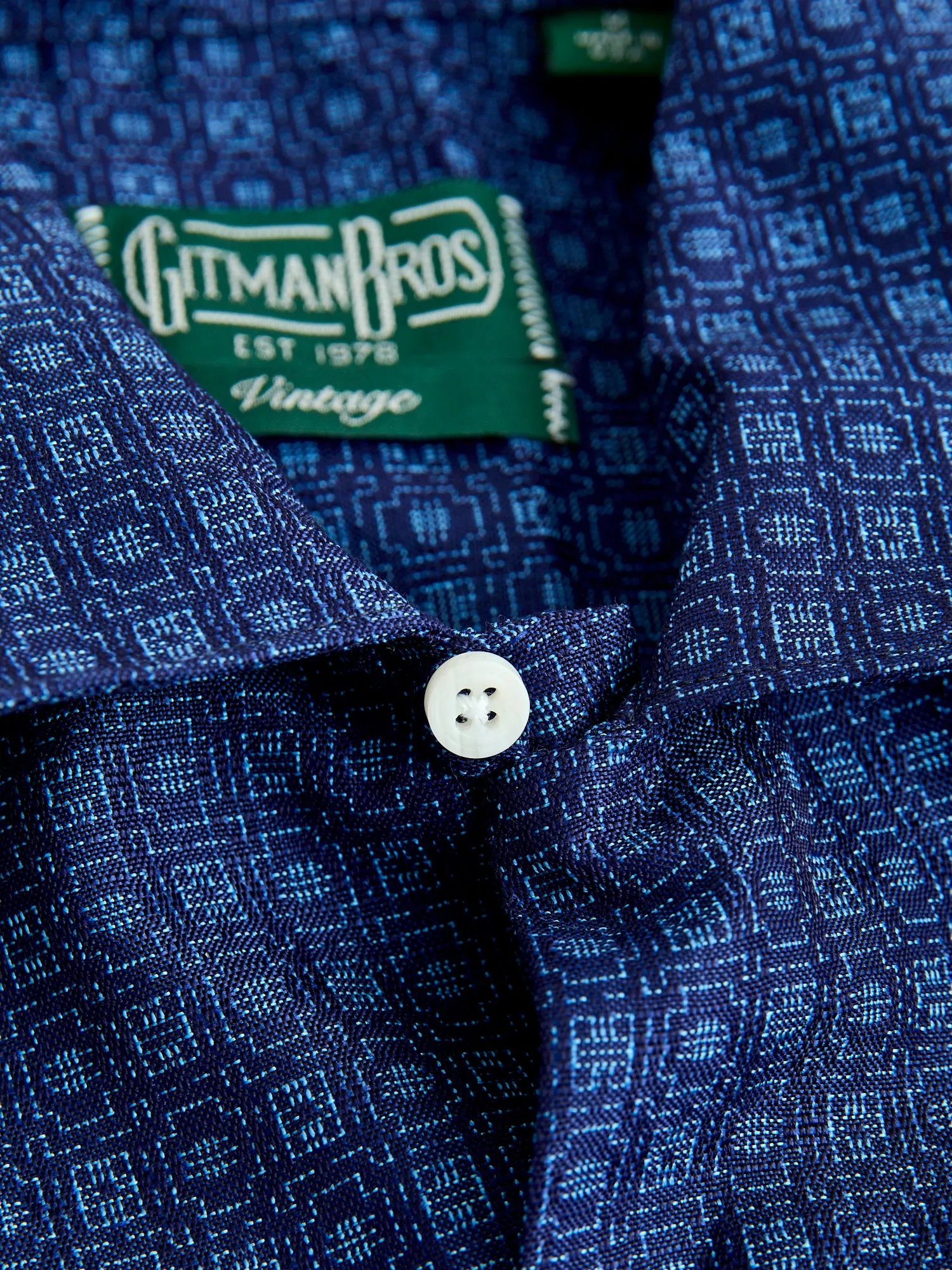 Dobby Camp Shirt in Indigo