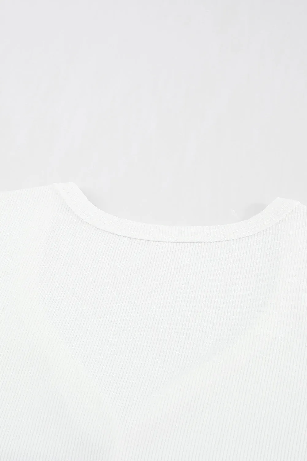 Gray Buttoned V Neck Slim-fit Short Sleeve T-shirt