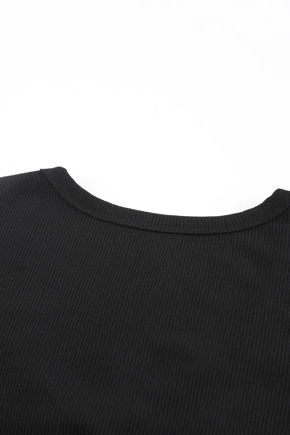 Gray Buttoned V Neck Slim-fit Short Sleeve T-shirt