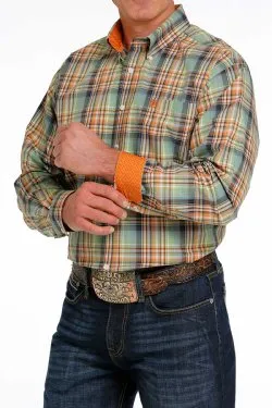 Grayson Cinch Long Sleeve Shirt - Green Plaid