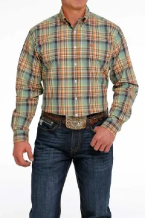 Grayson Cinch Long Sleeve Shirt - Green Plaid